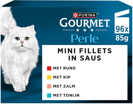 Gourmet-Perlenmischung – Nassfutter für Katzen – Land und Meer – 96 x 85 g
