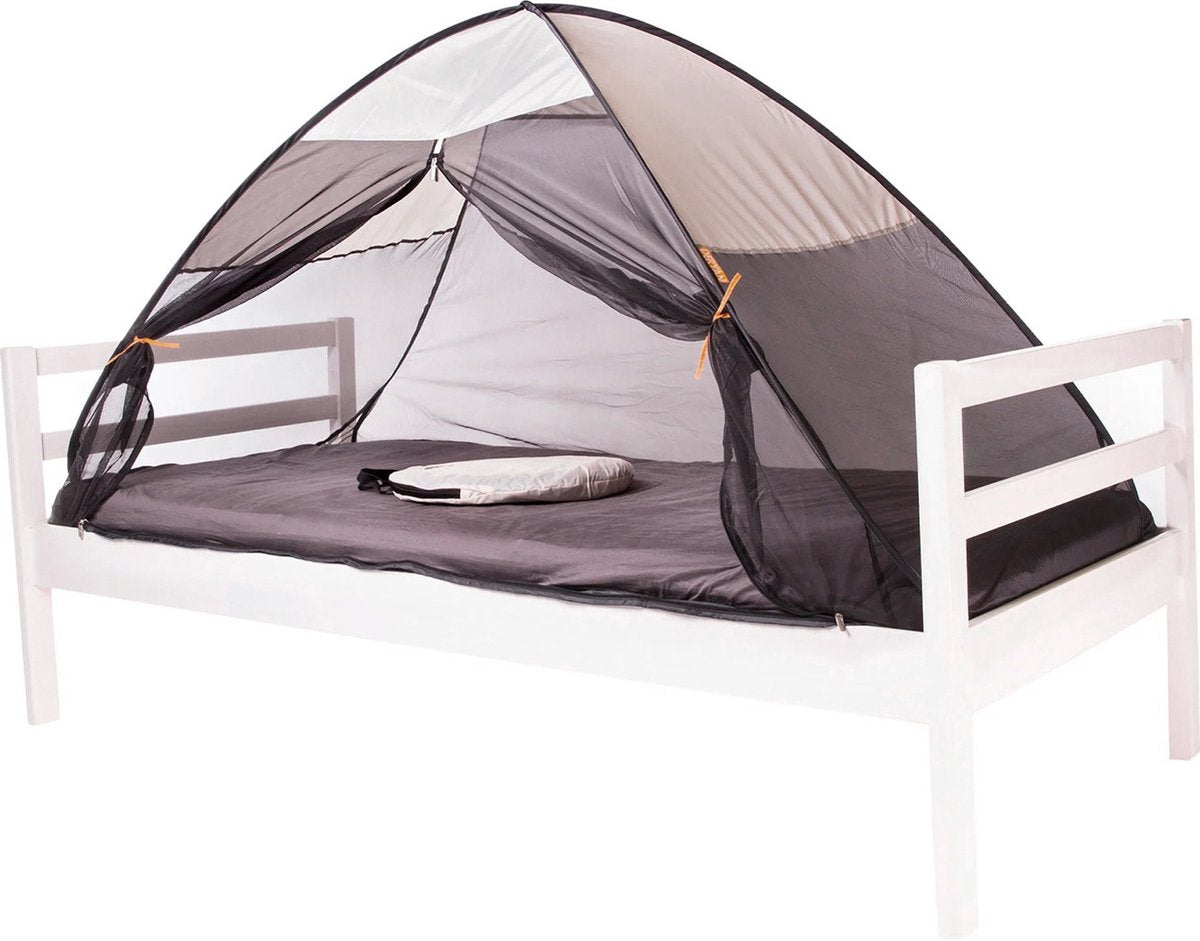 Deryan Bettzelt Pop-up-Moskitonetz – 200 x 90 cm – Moskitonetz höchster Qualität, Moskitonetz 1 mm Maschenweite – Creme