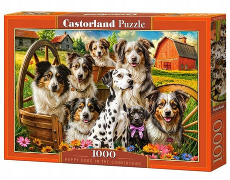 Castorland 1000-teiliges Puzzle: Fröhliche Hunde auf dem Land