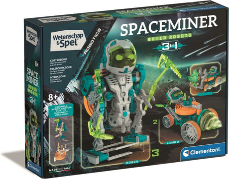 Clementoni Wissenschaft und Spiele – Space Miner Robotics 3-in-1-Bauset