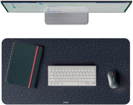 Leitz große Filz-Schreibtischunterlage 70 x 36 cm – rutschfest – für Tastatur und Maus – dunkelgrau