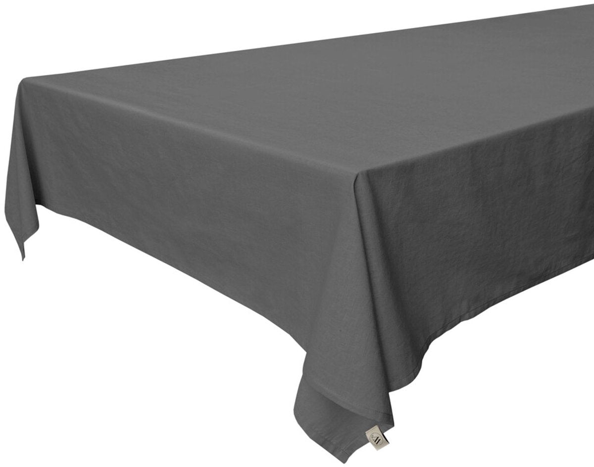 Walra tafellaken lovely linen - 140x320 - 50% katoen (bci) 50% linnen - antraciet