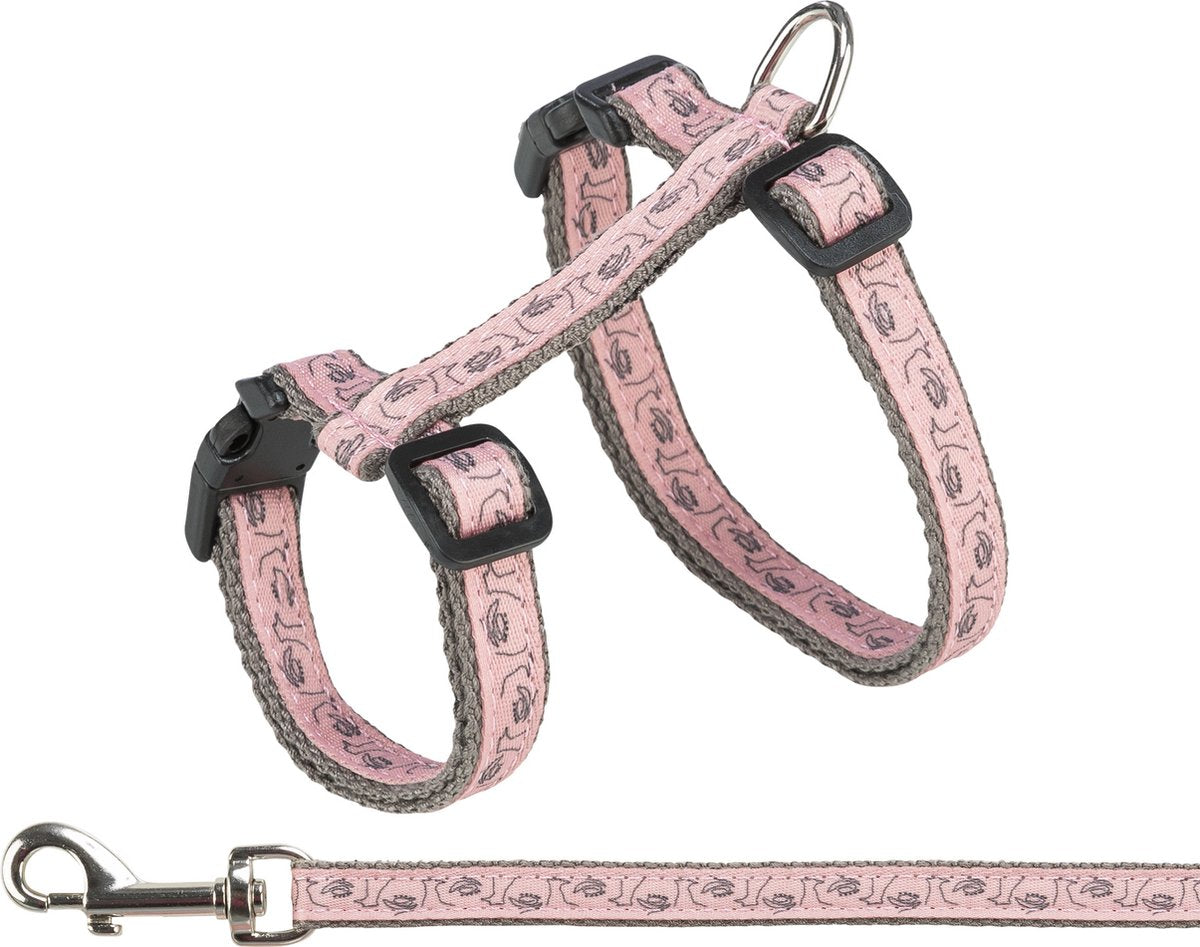 Trixie Katzengeschirr mit Leine grau rosa