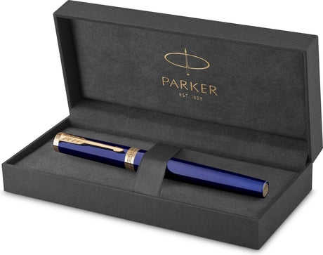 Parker Ingenuity Füllfederhalter | Kernsammlung | blau mit Goldfinish | mittlerer Punkt | schwarze Tinte | Geschenkbox