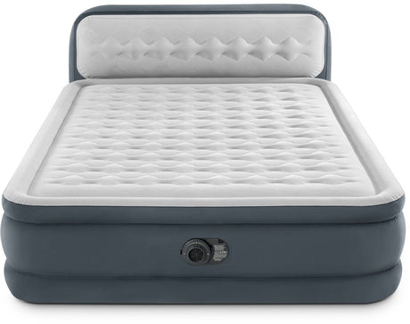 Intex Queen Ultra-Plüsch-Luftmatratze mit Kopfteil und integrierter Pumpe – 203 x 152 x 46 cm