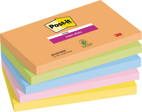 Post-it-Super-Haftnotizen Boost | 90 Blatt | ft 76 x 127 mm | verschiedene Farben | Packung mit 5 Blöcken