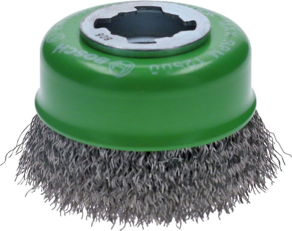 Bosch 2608620728 x-lock Topfstahlbürste mit gewelltem Draht – Edelstahl – 0,3 x 75 mm