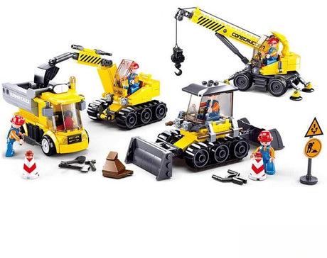 Sluban Town Baustelle Bauspielzeug für Kinder ab 6 Jahren – Konstruktionsspielzeug Modellbau – Baukasten mit 465 Bausteinen – M38-B0810