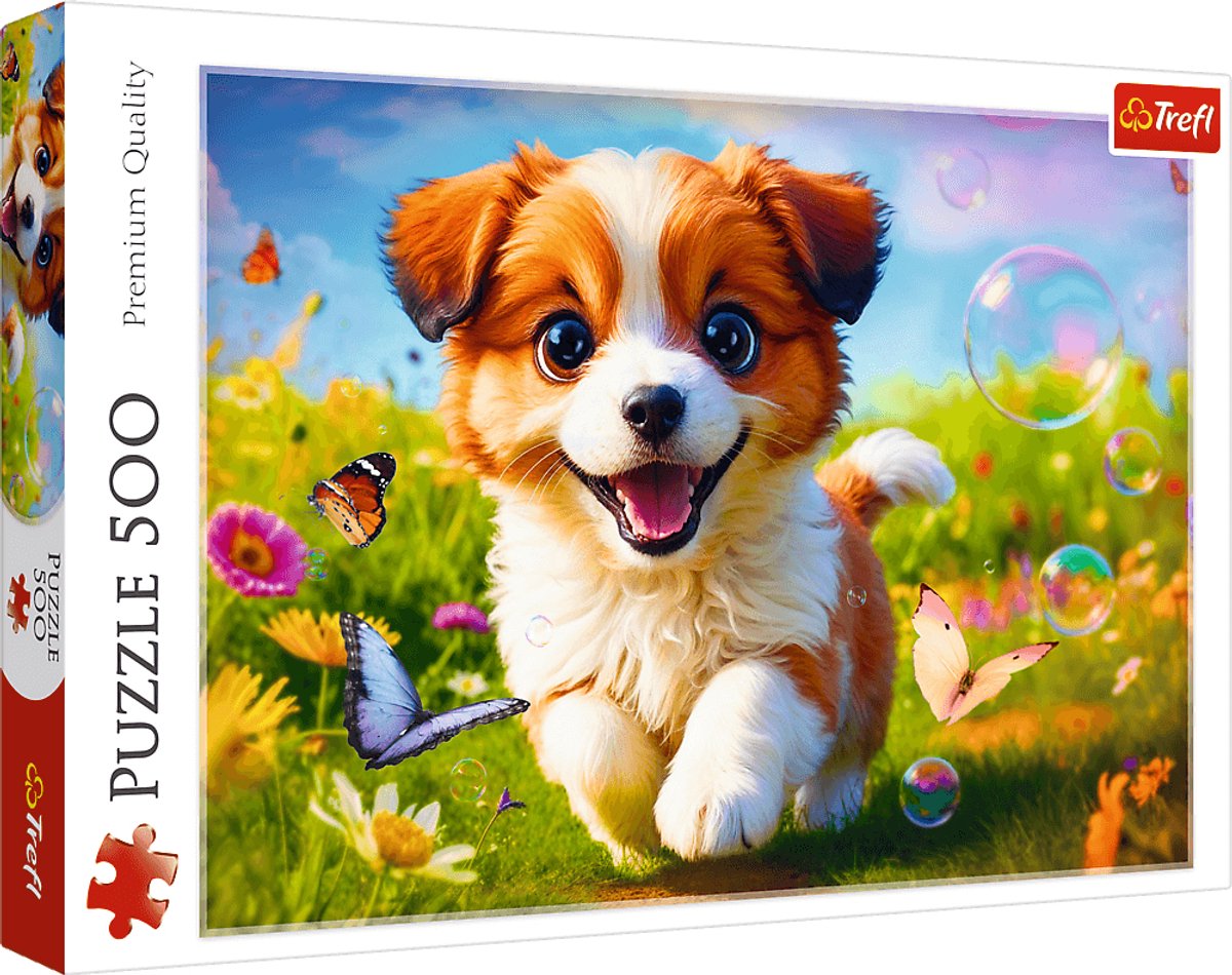 Trefl puzzel happy puppy - 500 stukjes dieren karton fsc.