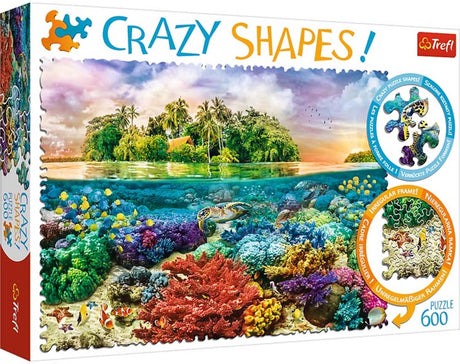 Trefl Puzzle Tropeninsel 600 Teile – verrückte Formen Premium-Qualität.