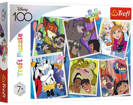 Trefl-Puzzle - Disney-Helden 200 Teile - 100. Disney-Jubiläum.