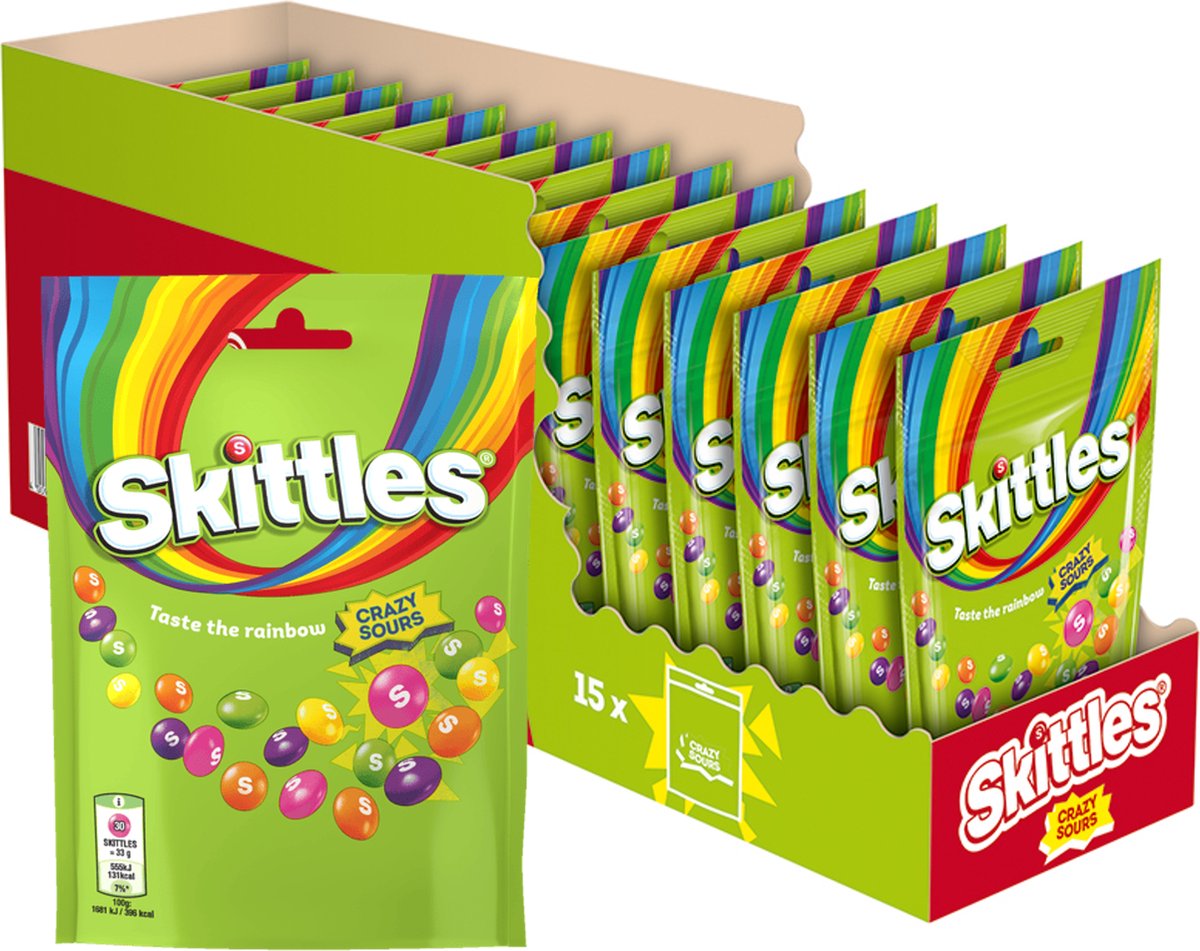 Skittles Crazy Sours Standbeutel (15x 152gr)