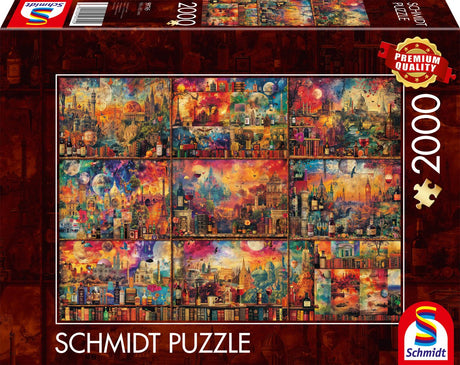 Schmidt - Puzzle - Wundervolle Zeit, Reisen mit Büchern und Wein - 2000 Teile - Erwachsene - ab 14 Jahren