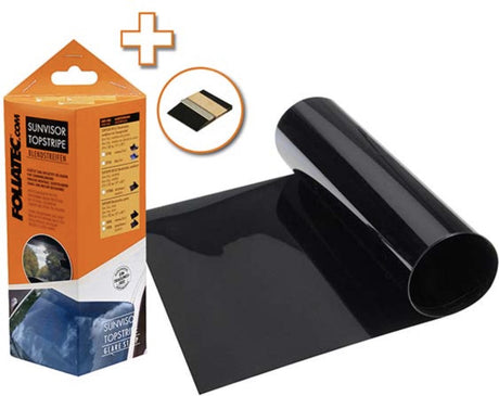 Foliatec Top Stripe Reflex Sonnenband tiefschwarz (metallisiert) 15x152cm