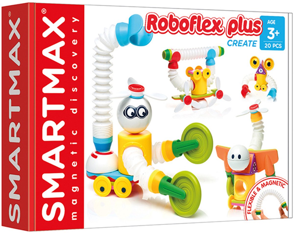 Smartmax roboflex plus – Magnetroboter bauen – 20-teiliges Bauset mit flexiblen Stäben – Lernspielzeug für Vorschulkinder – ab 3 Jahren