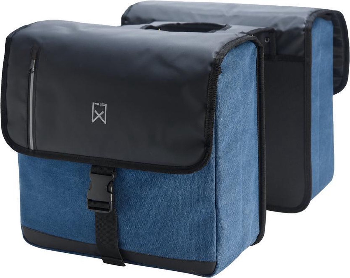 Willex – Doppelte Canvas-Bisonyl-Tasche – 46 Liter – Universalbefestigung – Schwarzblau
