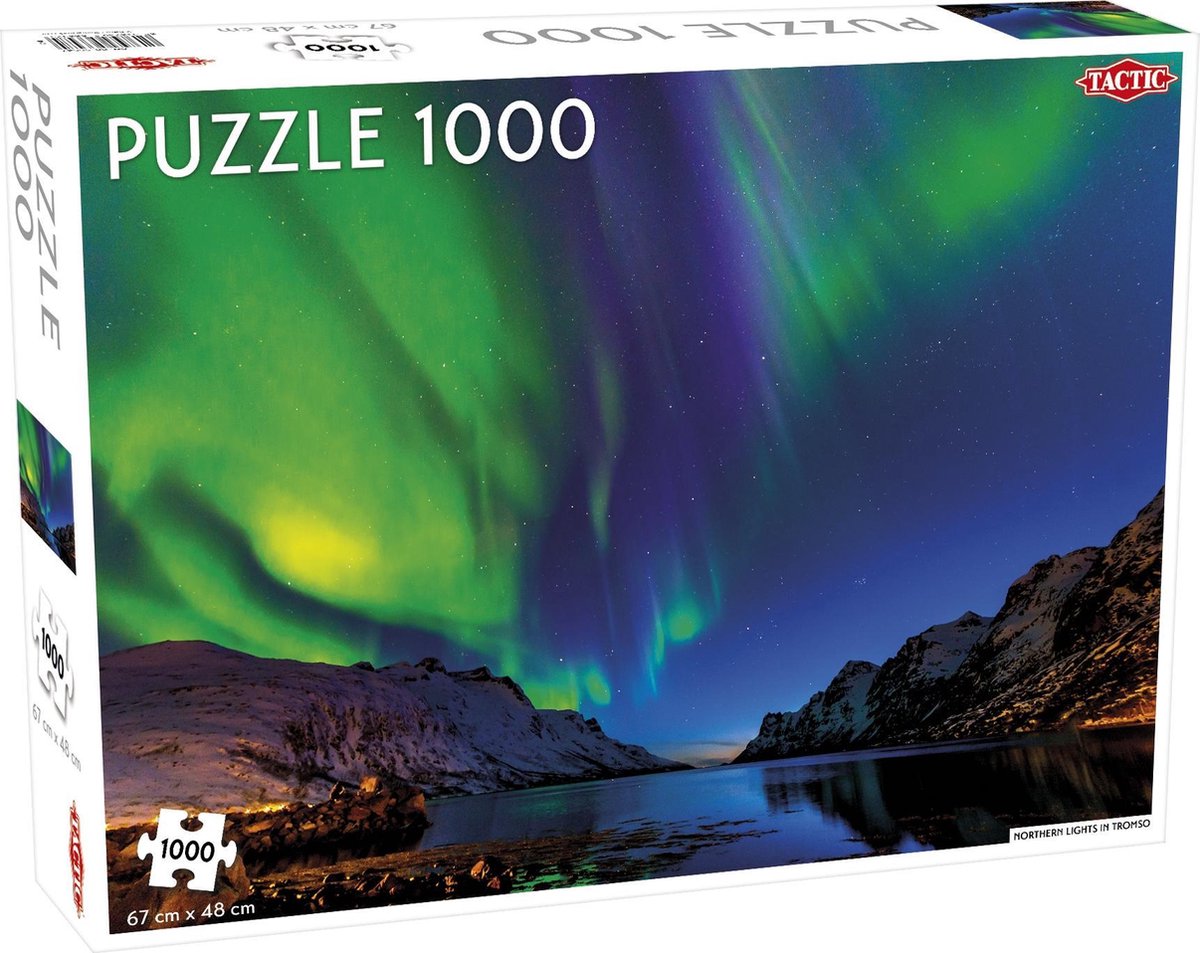 Tactic northern lights in tromsø – puzzel – 1000 stukjes – noorderlicht boven noorwegen – magisch nachtlandschap – hoogwaardige scandinavische kwaliteit
