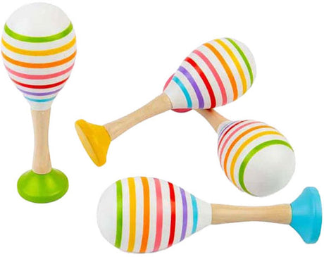 Bigjigs Maraca-Spielzeugset aus Holz – buntes Musikinstrument.