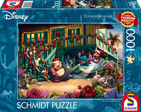Schmidt – Puzzle – Disney, Lilo und Stitch Aloha Weihnachten – Thomas Kinkade – 1000 Teile – Erwachsene – ab 12 Jahren