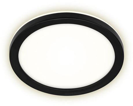 Briloner - LED-Außenleuchte - Außenwandleuchte inkl. Hintergrundbeleuchtung, Außendeckenleuchte 8 Watt, 1.200 Lumen, 4.000 Kelvin, weiß schwarz