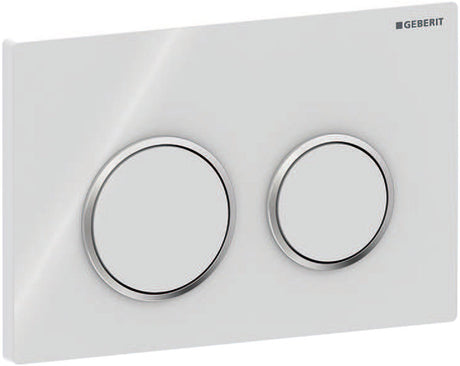 Geberit Omega20 Bedienplatte - 2-Tasten-Unterputz - rund - weiß glänzend chromweiß