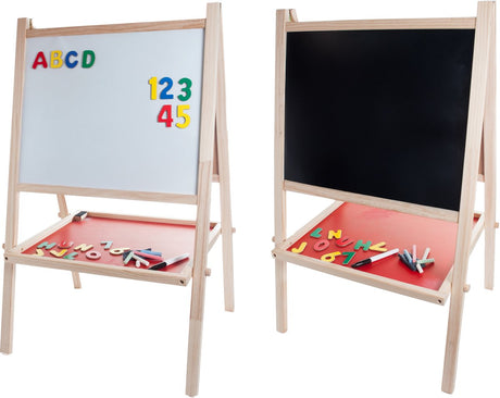 Longfield Tafel Whiteboard aus Holz - Doppelseitige Kindertafel - Lernspielbrett mit Magneten, Kreideradierer - Zeichenbrett Lerntafel - Engelsherz