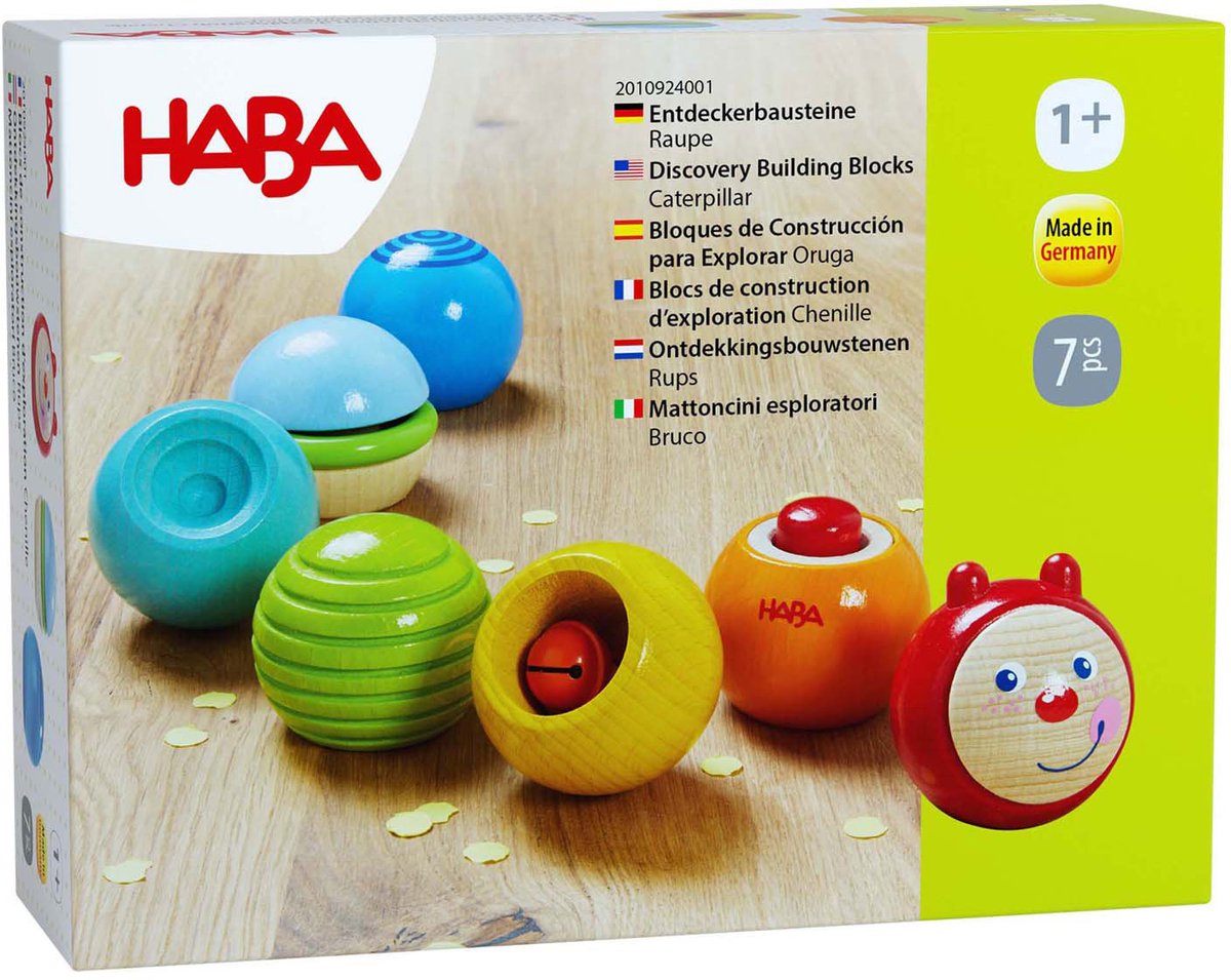Haba bouwstenen set rups - kleurrijke ontdekking voor kinderen.