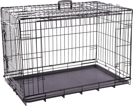 Flamingo hondenbench l – opvouwbare hondenbench draadkooi zwart – 93x59x62,5 cm – hondenbench nyo zwart