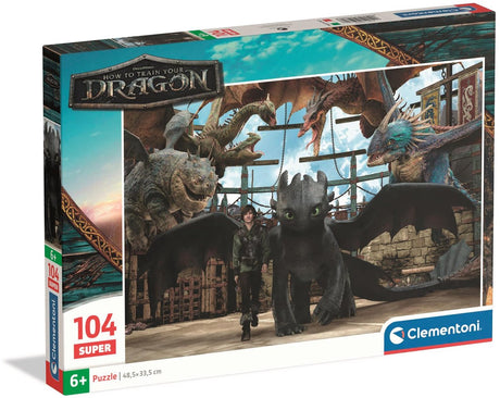 Clementoni - Puzzle - Drachenzähmen leicht gemacht - 104 Teile - ab 6 Jahren