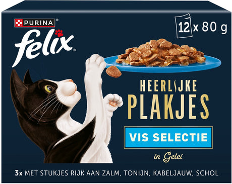 Felix leckere Scheiben - Nassfutter für Katzen - Lachs - 12x80g