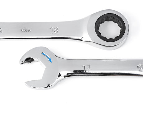 Sata ST09066-02 – 12-teiliger Ratschenschlüsselsatz – 8–19 mm – Doppelratsche in Ring und Stecknuss