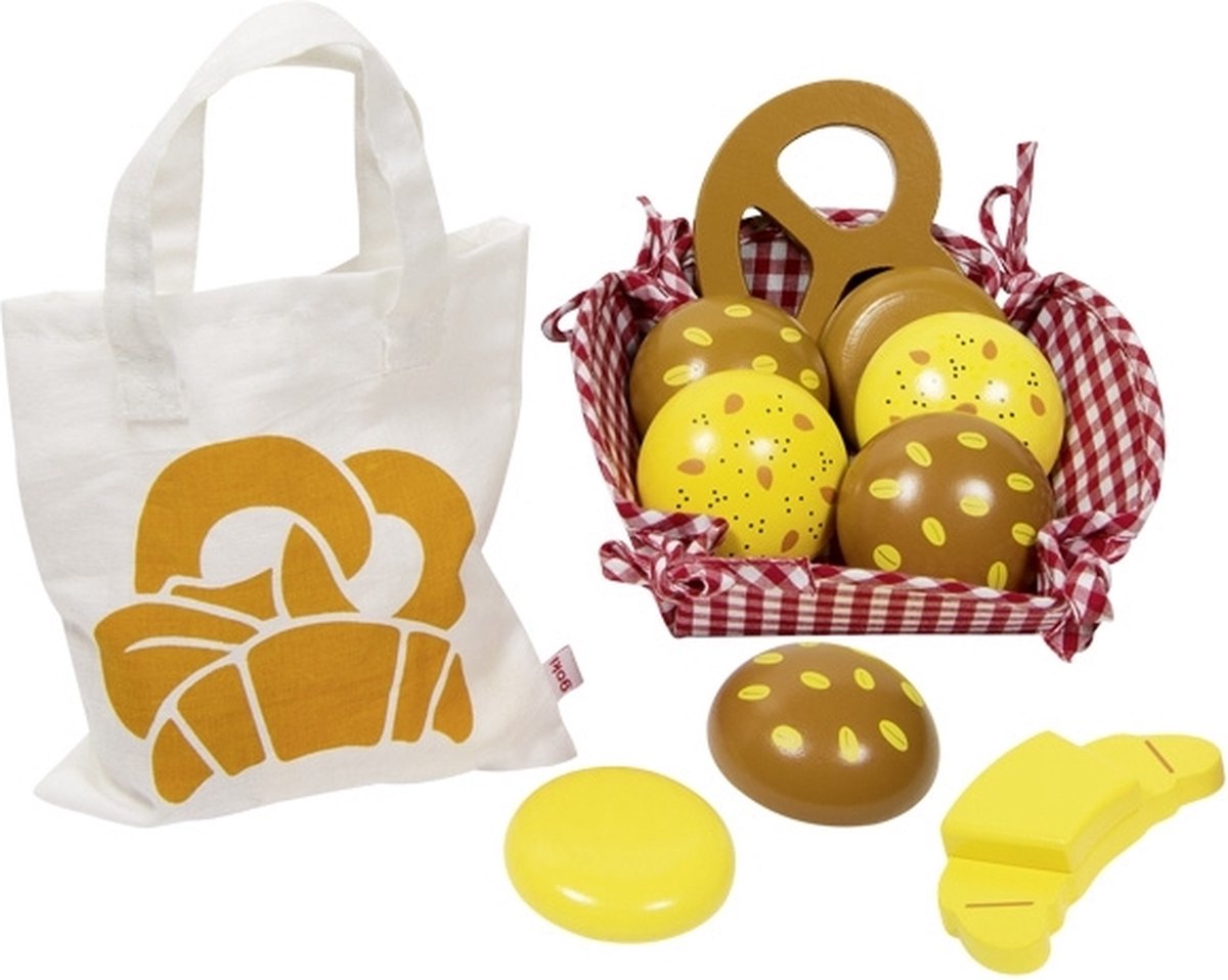 Goki Frühstückskorb Picknick Set mit Holzbrot
