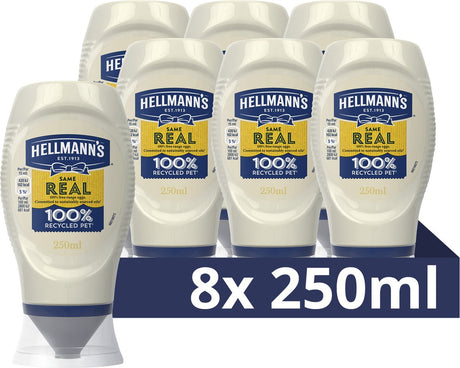 Hellmanns echte Mayonnaise – in der praktischen Quetschflasche – 8 x 250 ml – Vorteilspack