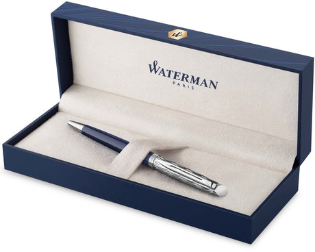 Waterman Hemisphère-Kugelschreiber | metallblaue Lackierung mit Palladium-Detail | gemeißelte Kappe | mit Geschenkbox
