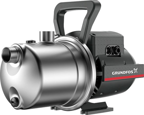 Grundfos JP 4-54 PM1 Regenwasserpumpe selbstansaugende Horizontalpumpe, Nom. Fördermenge 4 m³ pro Stunde, nom. Strom pro Pumpe 6,6 A, 1, Edelstahl