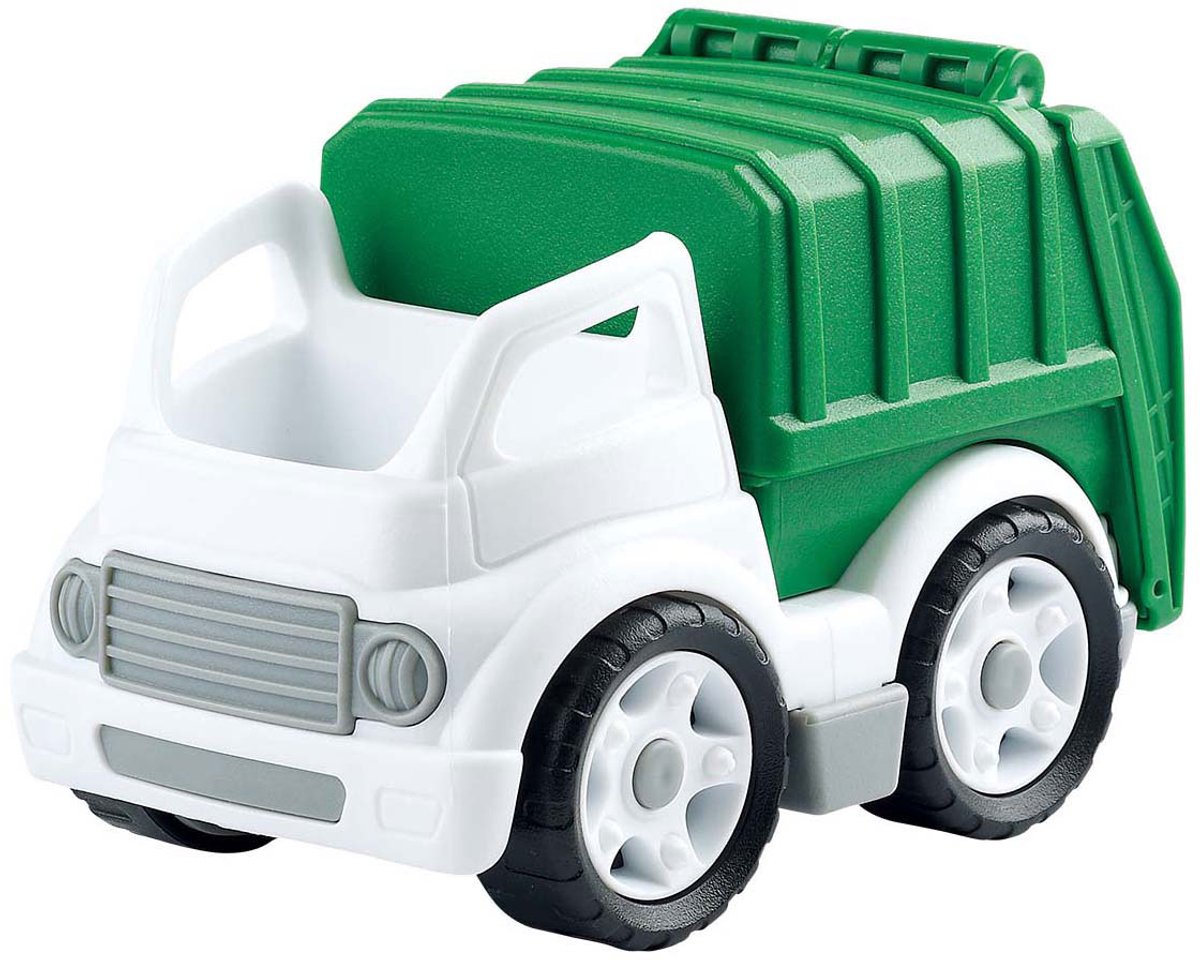 Playgo biobasierter Müllwagen weiß grün – 15 cm