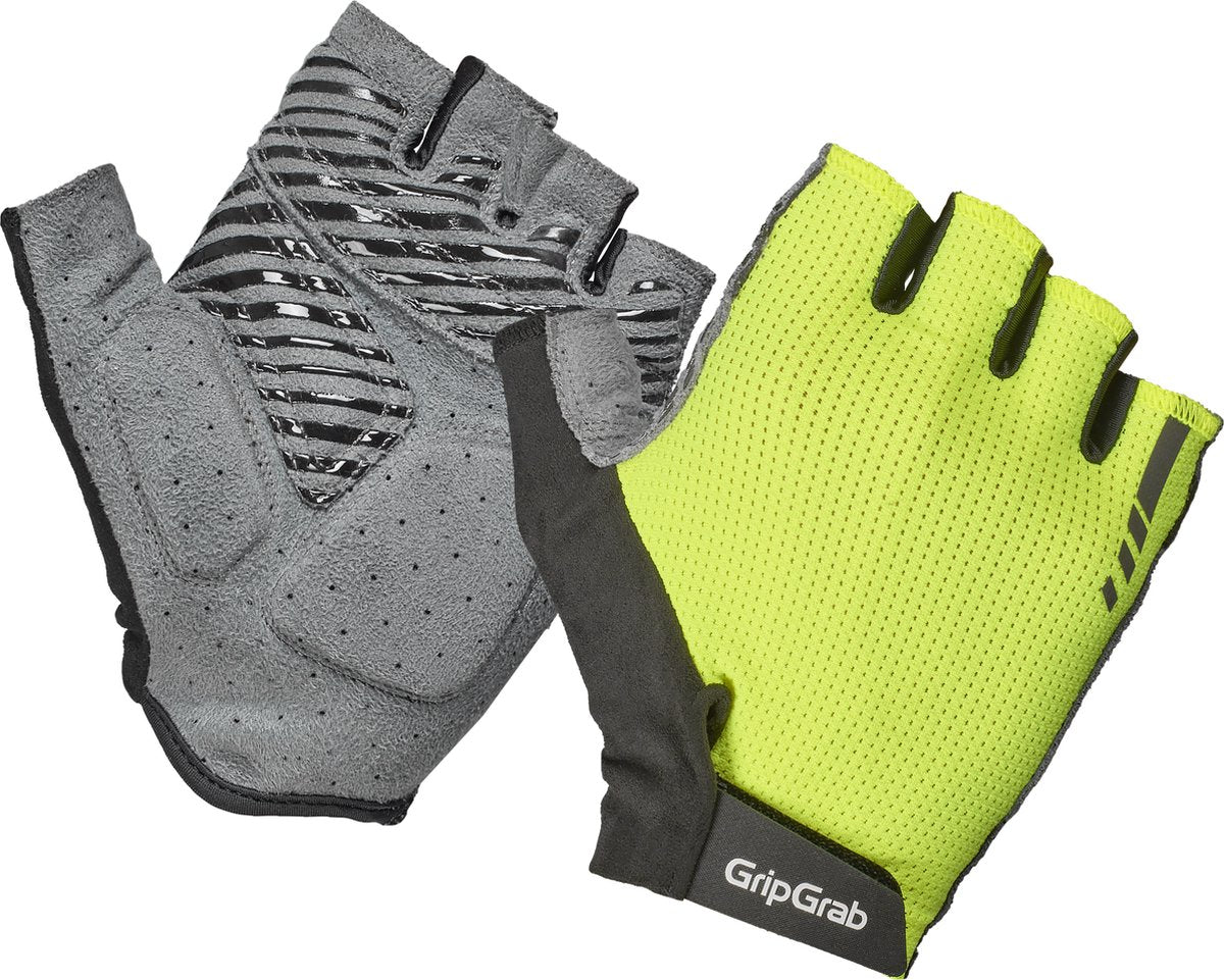 Gripgrab – Expert RC Max Kurzfinger-Sommer-Fahrradhandschuhe mit Polsterung – gelbe Hi-Vis – Unisex – Größe XS