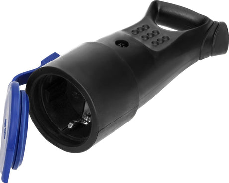 Orno Steckdose - Netzstecker - Vollgummi - IP44 - Stecker mit Dichtung und Öse - Schwarz