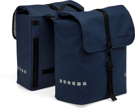 Burgers – New Looxs New Looxs® Odense Double Mik – Doppelte Fahrradtasche – geeignet für Elektrofahrräder – abnehmbare Tasche für Mik-Gepäckträger – wasserabweisendes Polyester – 39 Liter – dunkelblau