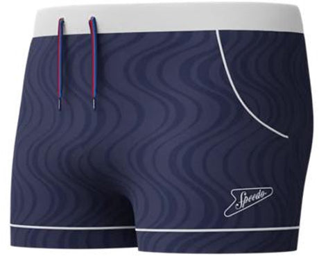 Speedo strukturierte Aquashort Herren-Sportbadehose – Marineweiß