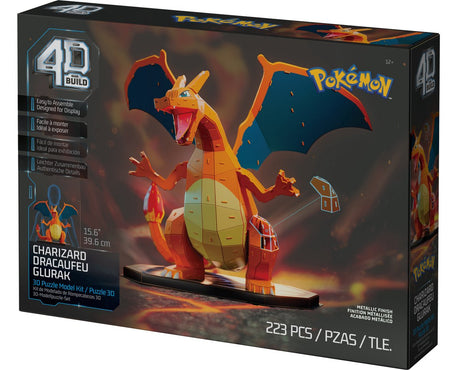 Spin master 4d build - pokémon charizard 3d-modelset pokémon-figuur bureaudecoratie 223 stukjes
