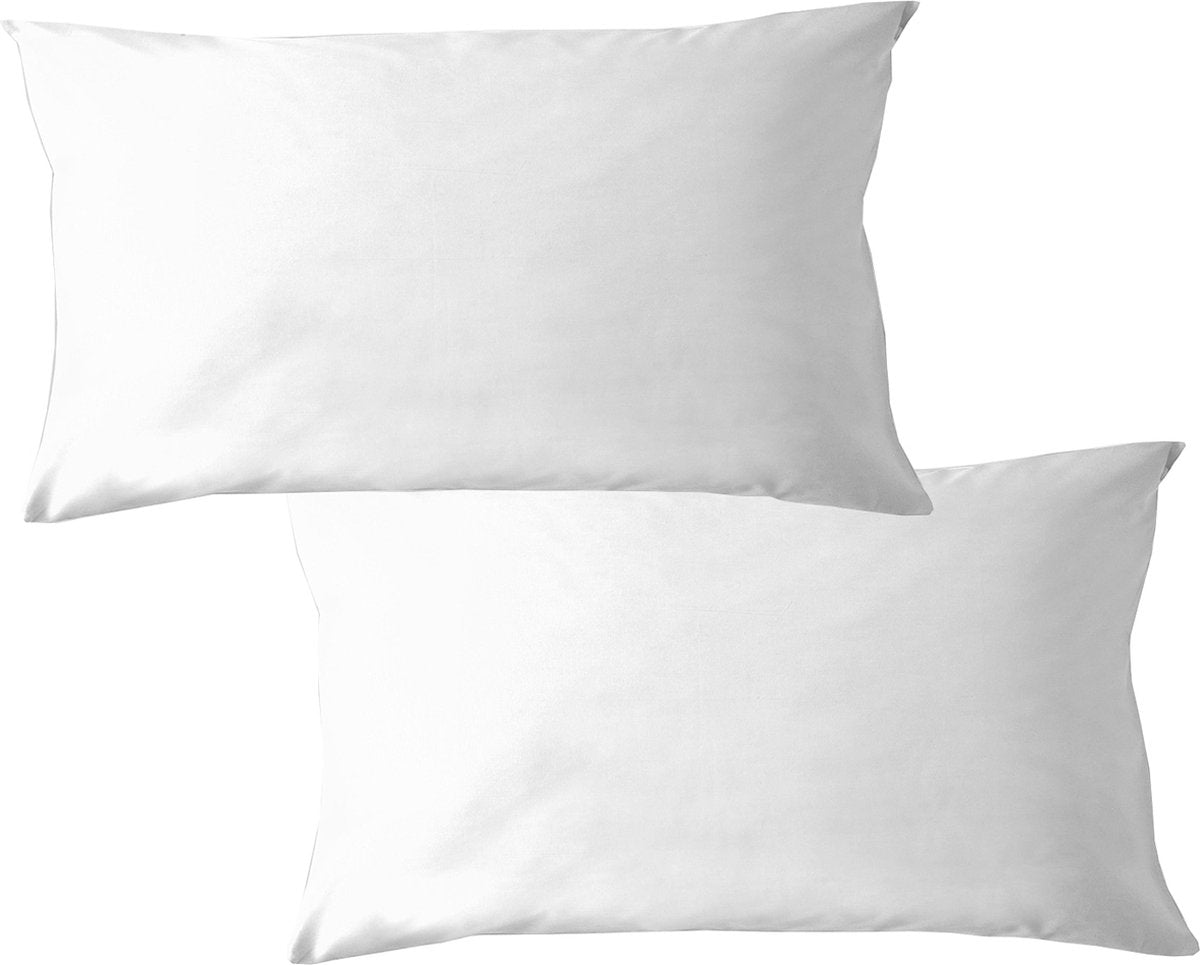 Cinderella premium molton kussensloop - kussenbeschermer - set van 2 kussenslopen met rits - 40 x 80 cm - wit