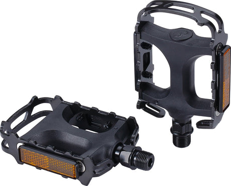 Bbb cycling mount go 2.0 fietspedalen stadsfiets, mtb e-bike pedaal - universeel - duurzame platformpedalen met reflectors - zwart - trappers fiets - bpd-15b