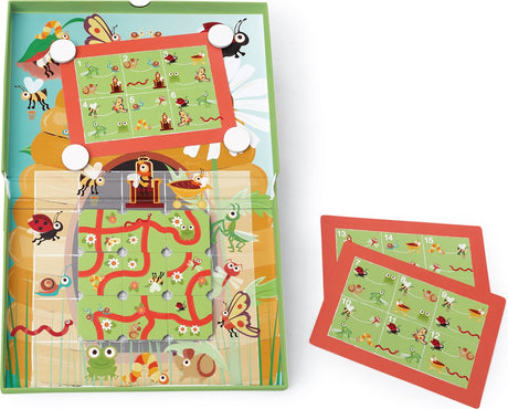 Magnetisches Rubbelspiel - Gartenlabyrinth - 25,5x38x2cm - mit 20 Herausforderungen und 2 Levels - 5 Jahre
