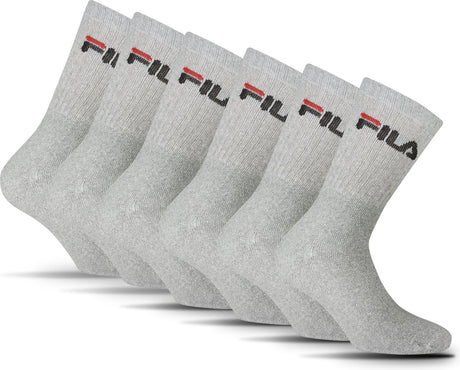 Fila Crew Sportsocken – Größe 39 42 – 6er-Pack – Grau