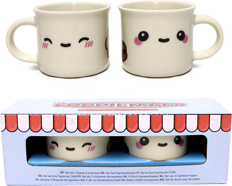 Markenlose Sans-Marque-Foodiemals – Espressotassen – 2er-Set – supersüß – Puckator