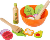 Kleiner Fußholz -Playetts -Salatspiel -Set, 15dlg,