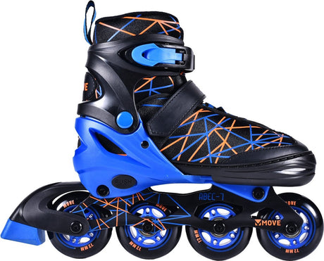 Move Inlineskates - Streifen M 34-37 - Blau - verstellbar - Größe 34 bis 37