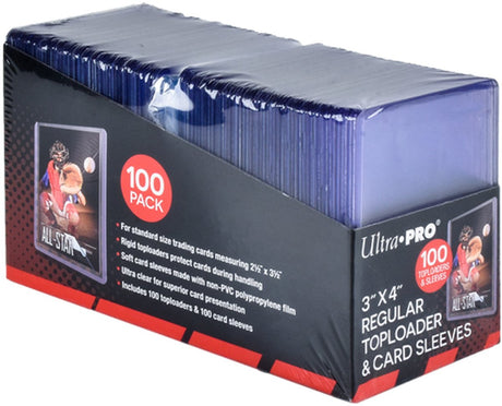Ultrapro Ultra Pro – Toploader – Toploader – 3 x 4 (100) klare reguläre Kartenhüllen (100) – TCG – Sammelkartenspiel – Up