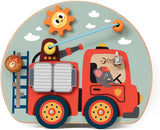 Klassisches Welt-Feuerwehr-Spielbrett aus Holz